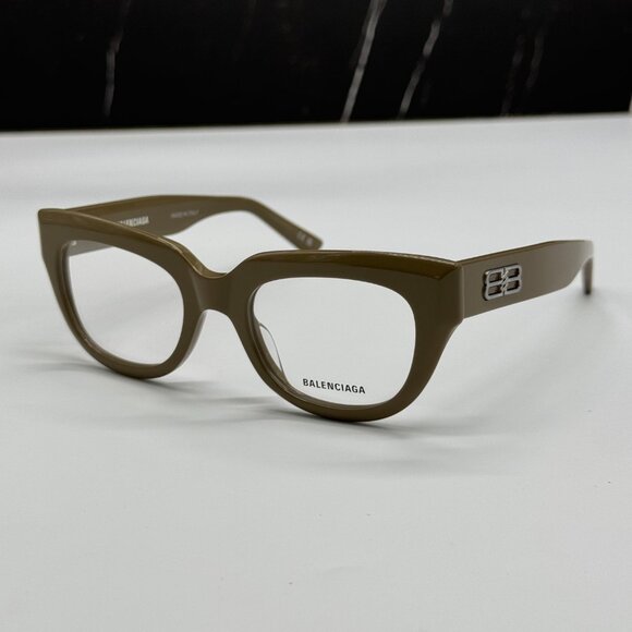 NEW BB0239O 004 BALENCIAGA BROWN CAT EYE WOMEN EYEGLASSES - Picture 1 of 6